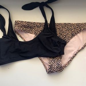 Black and cheetah print bikini